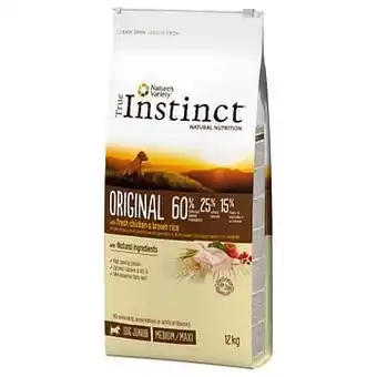 Zooplus 12kg Dog Original Junior Medium-Maxi True Instinct Hondenvoer aanbieding