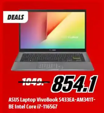 MediaMarkt ASUS Laptop VivoBook S433EA-AM341T-BE Intel Core i7-1165G7 aanbieding