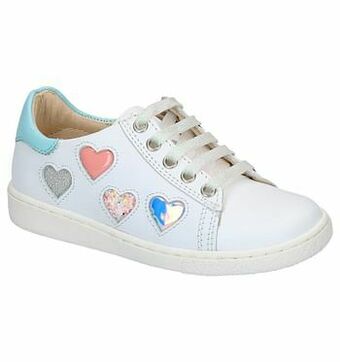 Torfs Shoo Pom Ducky Heart Witte Veterschoenen aanbieding