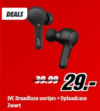 MediaMarkt JVC Draadloze oortjes + Oplaadcase Zwart aanbieding
