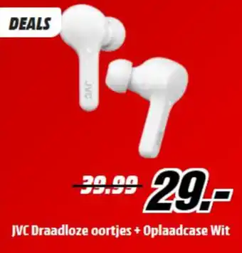 MediaMarkt JVC Draadloze oortjes + Oplaadcase Wit aanbieding