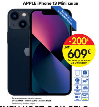 Carrefour Apple iPhone 13 Mini 128GB aanbieding