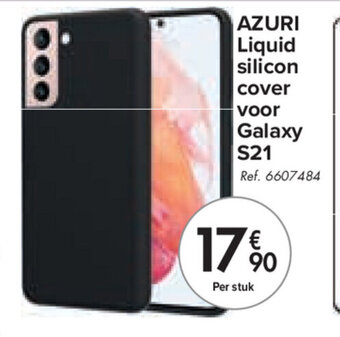 Carrefour Azuri Liquid silicon cover voor Galaxy S21 aanbieding