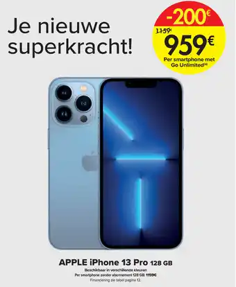 Carrefour Apple iPhone 13 Pro 128GB aanbieding