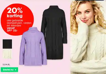 HEMA Gebreide damestruien, -vesten en -kleedjes s-xl aanbieding