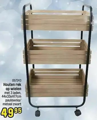 Happyland Houten rek op wielen 3 laden aanbieding