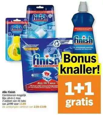 Albert Heijn Finish all-in-1 max aanbieding