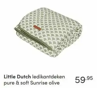Baby & Tiener Little dutch ledikantdeken pure + soft sunrise olive aanbieding