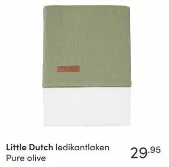 Baby & Tiener Little dutch ledikantlaken pure olive aanbieding