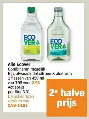 Albert Heijn Afwasmiddel citroen + aloë vera aanbieding