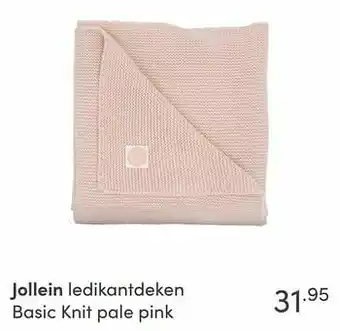 Baby & Tiener Jollein ledikantdeken basic knit pale pink aanbieding