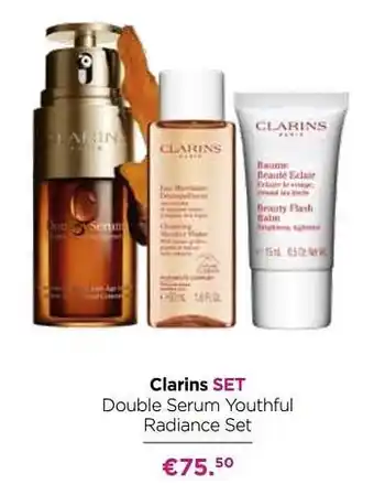 ICI PARIS XL Clarins set double serum youthful radiance set aanbieding