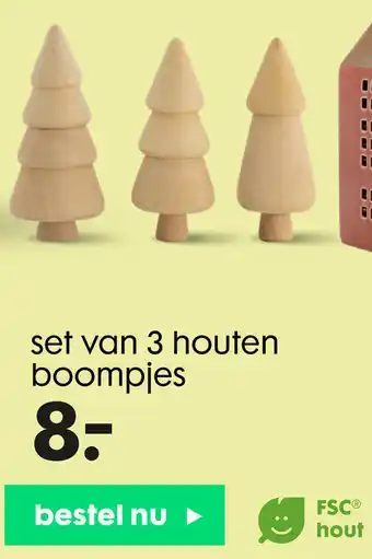 HEMA Houten boompjes set 3st aanbieding