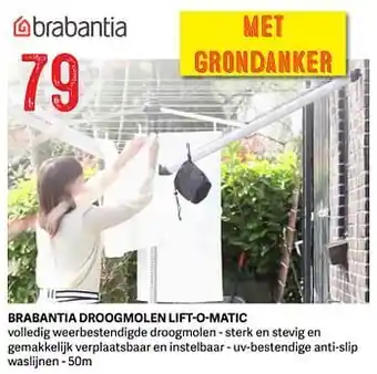 Bouwcenter Frans Vlaeminck Brabantia droogmolen lift-o-matic aanbieding