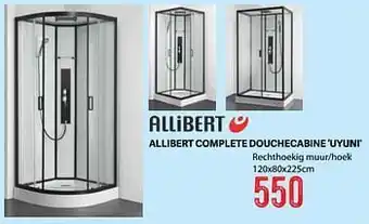 Allibert complete douchecabine uyuni rechthoekig muur-hoek