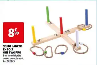 Auchan JEU DE LANCER EN BOIS ONE TWO FUN aanbieding