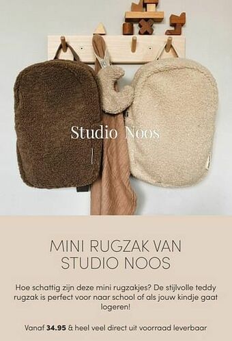 Baby & Tiener Mini rugzak studio noos aanbieding