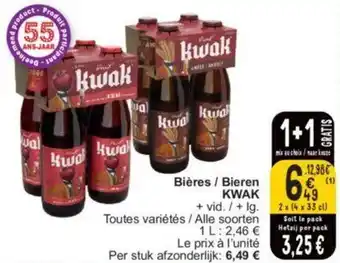 Cora Bières Bieren KWAK 2x 4x33 cl aanbieding