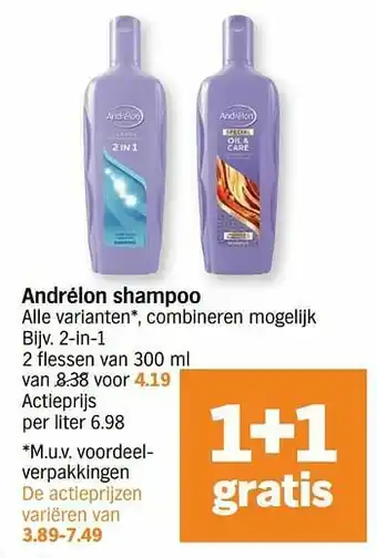 Albert Heijn Andrélon shampoo 2-in-1 aanbieding