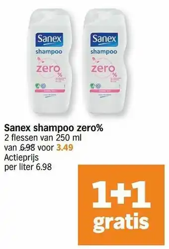 Albert Heijn Sanex shampoo zero% aanbieding