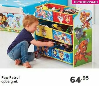 Baby & Tiener Paw patrol opbergrek aanbieding