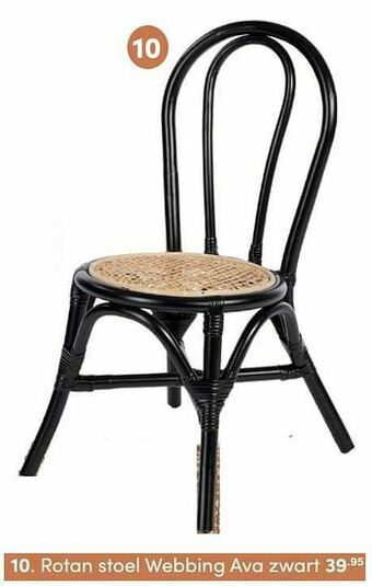 Baby & Tiener Rotan stoel webbing ava zwart aanbieding