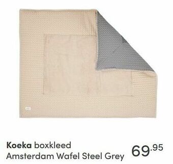 Baby & Tiener Koeka boxkleed amsterdam wafel steel grey aanbieding