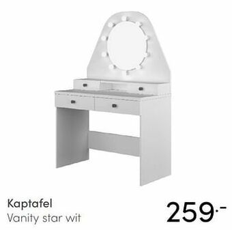 Baby & Tiener Kaptafel vanity star wit aanbieding