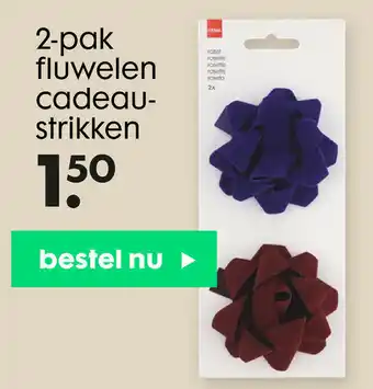 HEMA Fluwelen cadeaustrikken 2-pak aanbieding