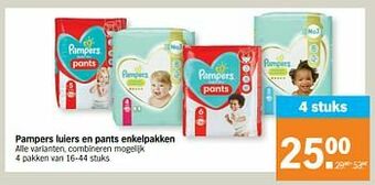 Albert Heijn Pampers luiers en pants enkelpakken aanbieding
