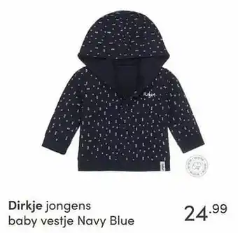 Baby & Tiener Dirkje jongens baby vestje navy blue aanbieding
