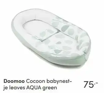 Baby & Tiener Doomoo cocoon babynestje leaves aqua green aanbieding