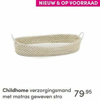 Baby & Tiener Childhome verzorgingsmand met matras geweven stro aanbieding