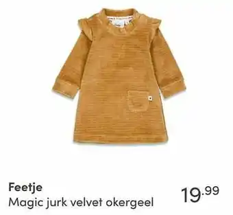 Baby & Tiener Feetje magic jurk velvet okergeel aanbieding