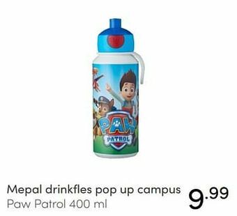 Baby & Tiener Mepal drinkfles pop up campus paw patrol aanbieding