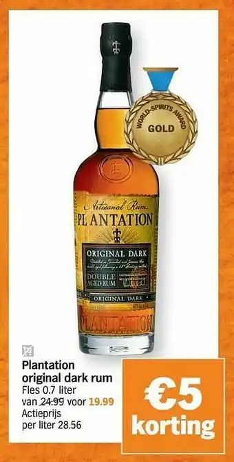 Albert Heijn Plantation original dark rum aanbieding