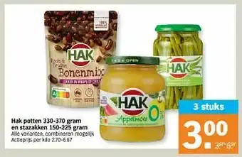 Albert Heijn Hak potten en stazakken aanbieding