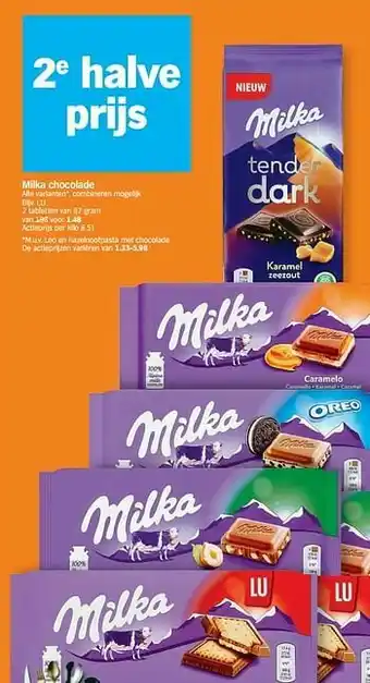 Albert Heijn Milka chocolade lu aanbieding