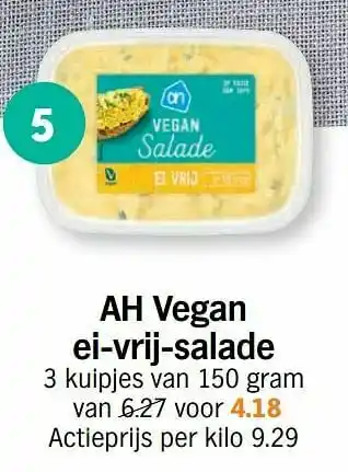 Albert Heijn Ah vegan ei-vrij-salade aanbieding