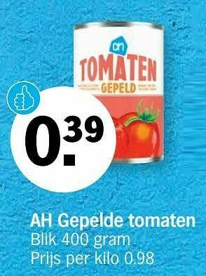 Albert Heijn Ah gepelde tomaten aanbieding