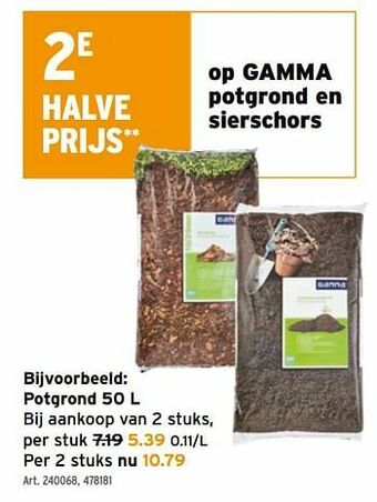 GAMMA Gamma potgrond en sierschors aanbieding