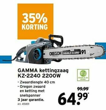 GAMMA Gamma kettingzaag kz-2240 2200w aanbieding