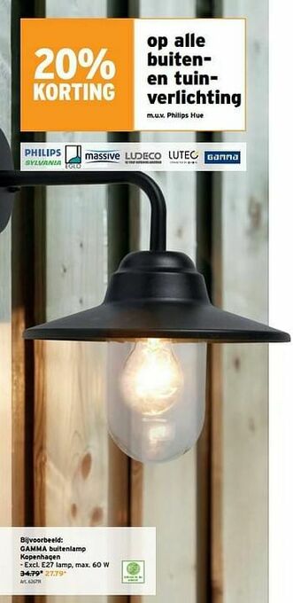 GAMMA Gamma buitenlamp kopenhagen aanbieding
