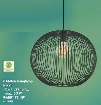 GAMMA Gamma hanglamp nikki aanbieding