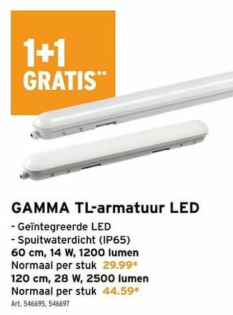GAMMA Gamma tl-armatuur led aanbieding