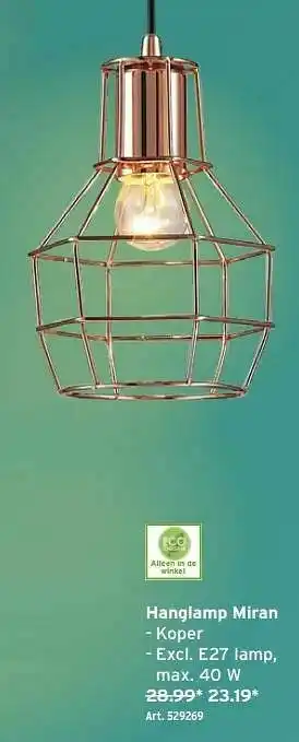 GAMMA Hanglamp miran aanbieding
