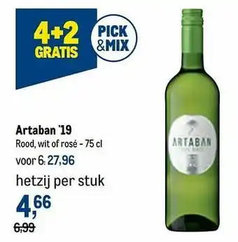 Artaban `19 rood, wit of rosé