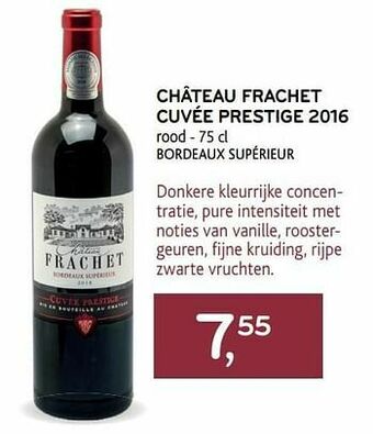 Château frachet cuvée prestige 2016 rood