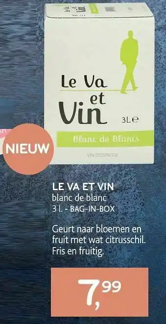 Alvo Le va et vin blanc de blanc aanbieding