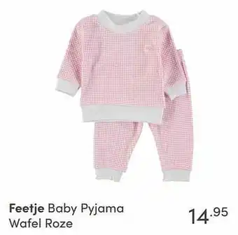 Baby & Tiener Feetje baby pyjama wafel roze aanbieding